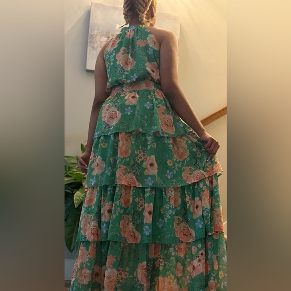 Commense Green Floral Maxi Dress - Picture 2 of 2